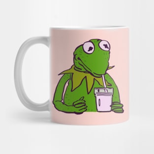 kermit the frog drinks a glass of milk / the muppets meme Mug